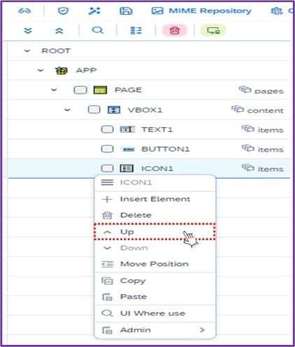 UI Object Up 이동 전 화면