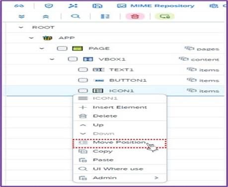Move Position 선택 화면