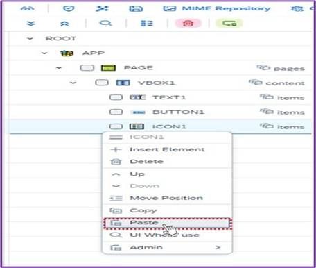Paste 버튼 선택 화면