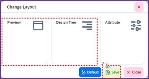 UI 디자인 레이아웃 순서 변경 후 저장 버튼 클릭