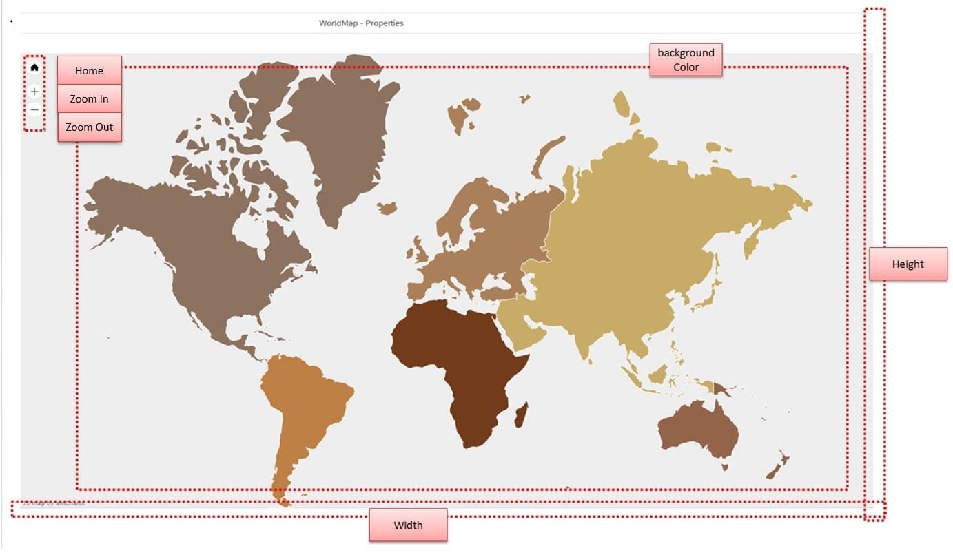 WorldMap UI 실행 후 표시되는 화면